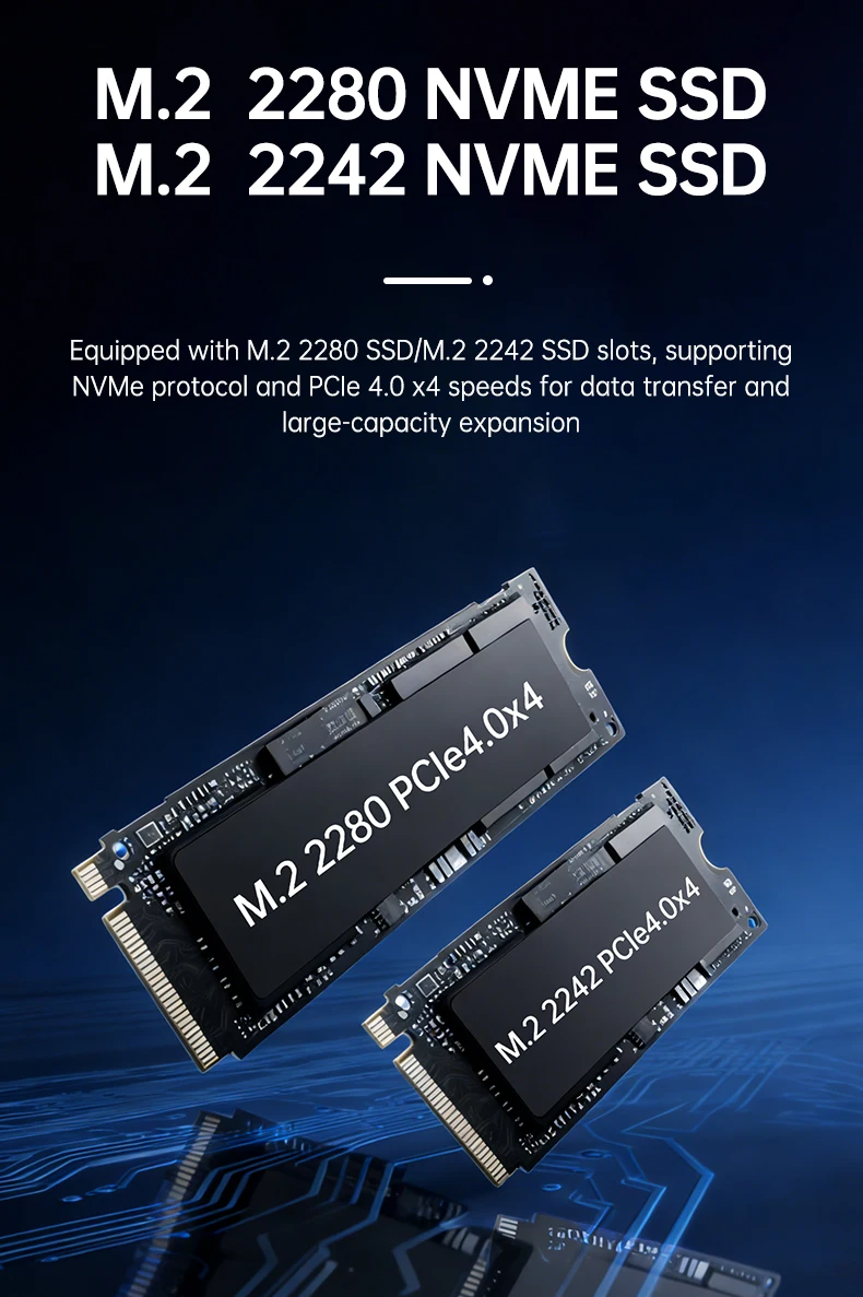 TOPC AMD Ryzen 7 7840HS Mini PC Radeon 780M DDR5 5600MHz Dual M.2 PCIe 4.0 Dual HDMI 1G LAN Mini Computer