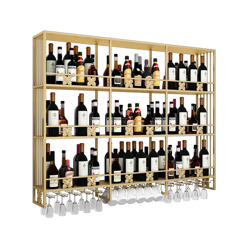 Wine cabinet wall mounted creative red wine glass stand upside down wall shelf wine display shelf