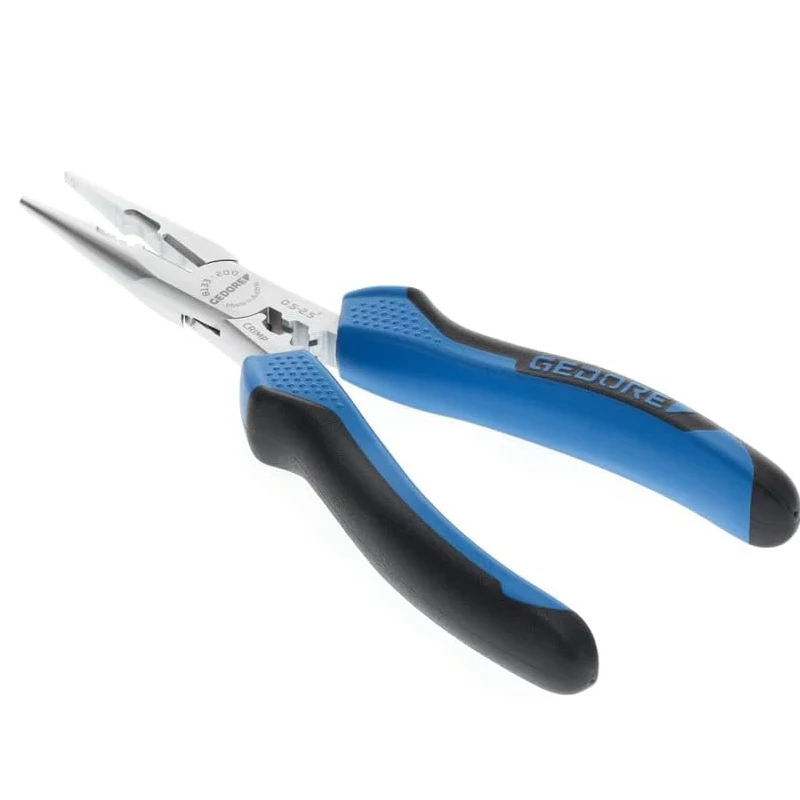 GEDORE 8133-200 JC  Strong Needle-nose Pliers 2-Component Handle Induction-hardened Precision Cutting Edges Hardness 62 - 64 HRC