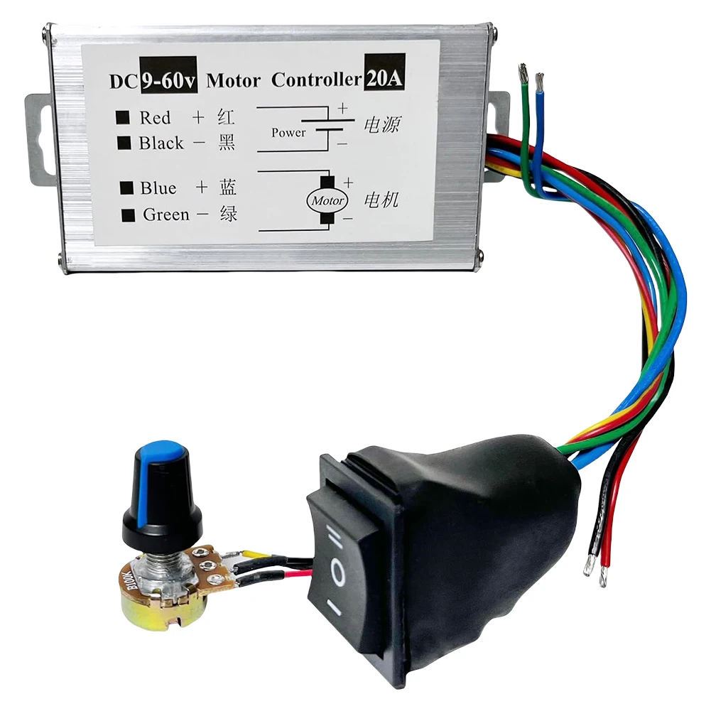 

20A DC Motor Speed Controller DC 9V-60V Motor Pulse Width Modulator Regulator Motor Speed Controller Regulator Driver