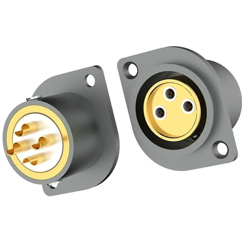 FEDI-XLR Socket 3Pin Male Female Mount Socket Gold Plated Copper Connector Micphone Headphone Amplifier Female