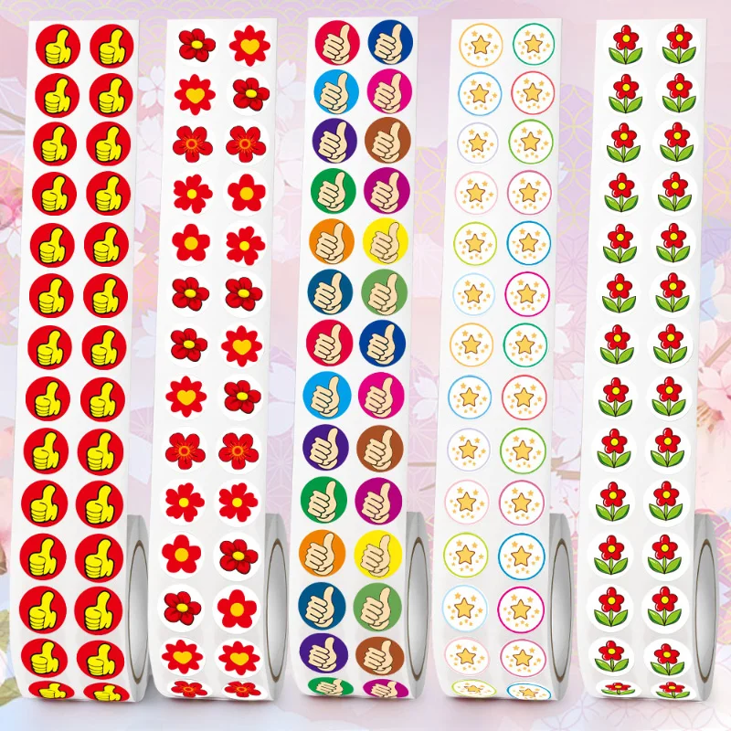 490-5000 قطعة ملصقات مكافأة صغيرة للأطفال الفصول الدراسية الكرتون الزهور نجوم الإبهام حتى ملصقات حافز الرسم البياني السلوك التسمية هدية #2