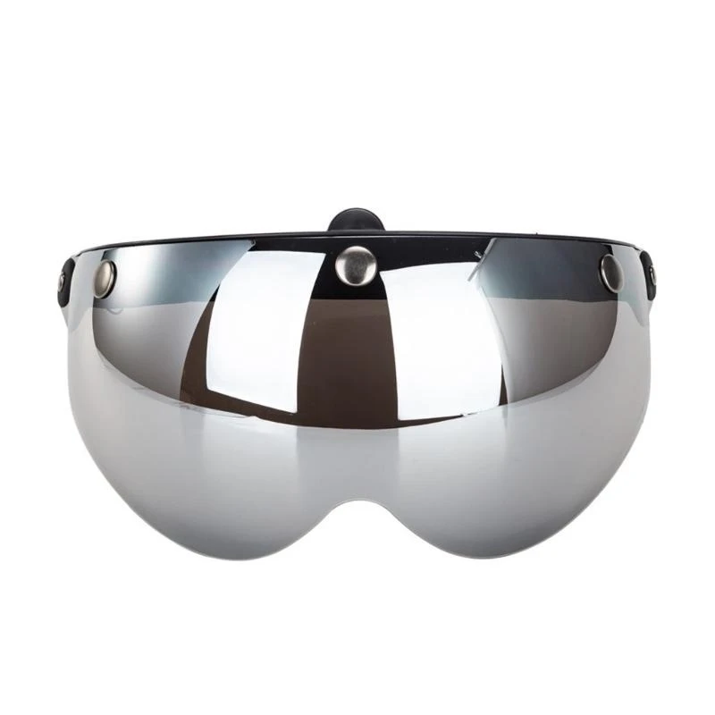 

JU64 Universal Motorcycles Retro Pilot-Style Standard 3 Snap-Button Visors Up Down Open Face Wind Shield Durable