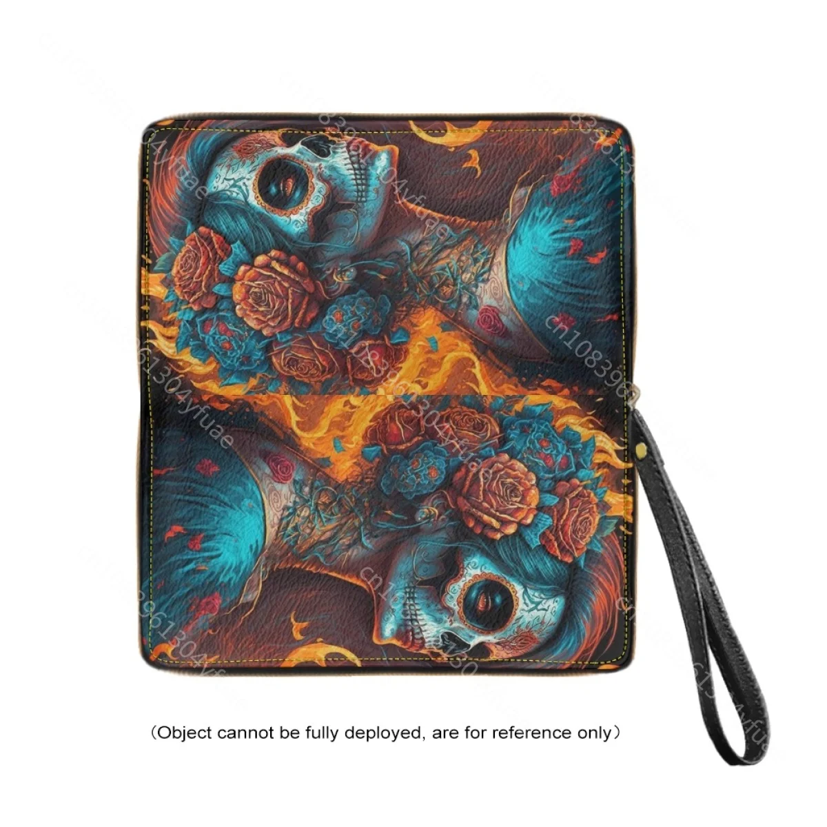 Goth Girl Sugar Skull Design portafoglio con cerniera donna tracolla lunga portamonete Casual portamonete portamonete in pelle P