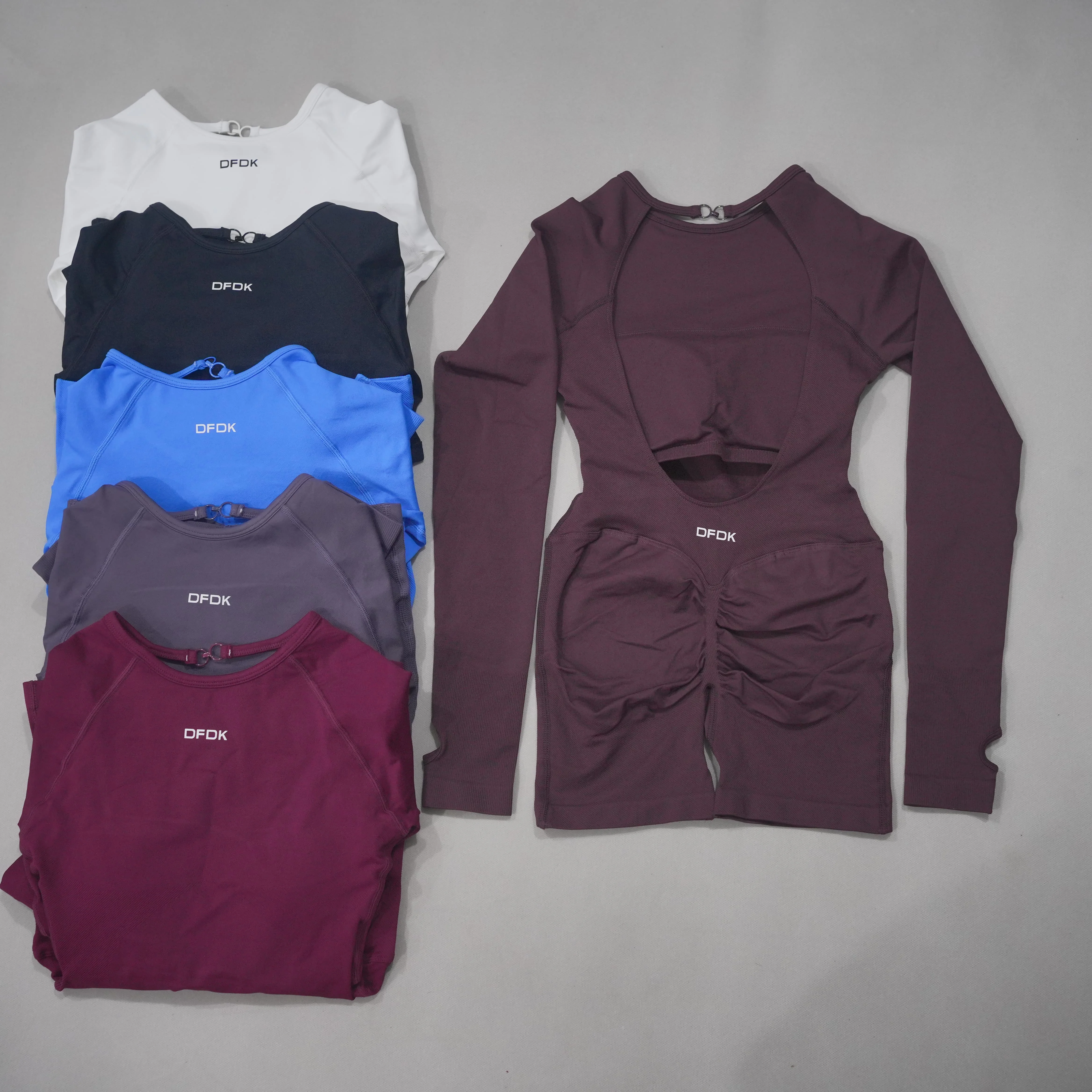 New  DFDK Women Seamless Long Sleeve Top High Stretch Tummy Control Quick Dry Breathable Gym Yoga Running Workout T-Shirt