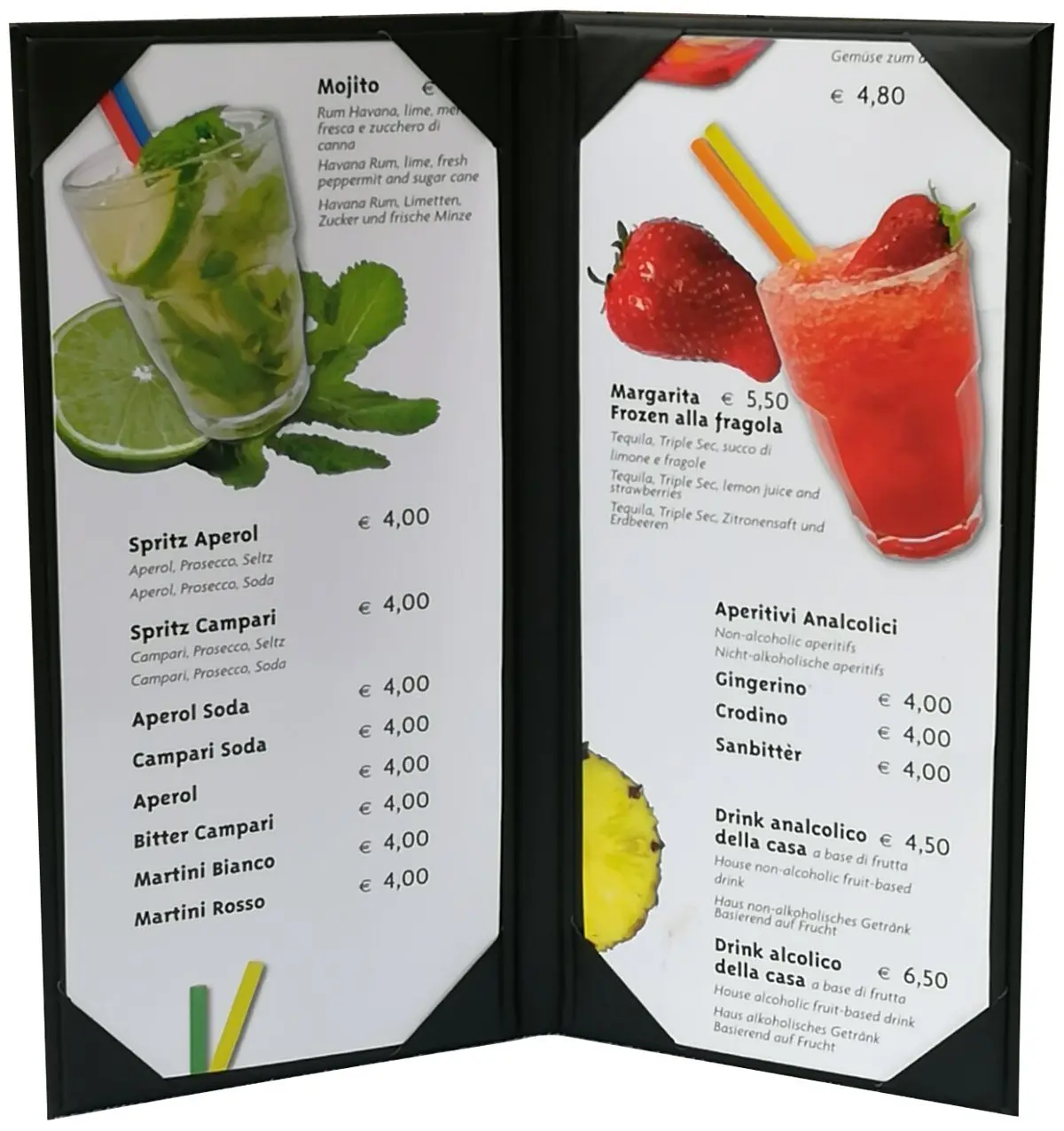 

5 pcs of Restaurant Wine Menu Covers Hol rs 4.75" X 11" Inches, Double View,Sold by Box,with Clear PVC Sheets for Paper