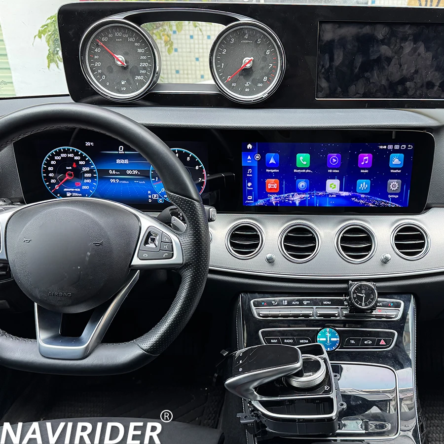 

For Mercedes Benz E class W213 NTG5.0/5.5 2016-18 Car Radio 12.3+12.3 inch Android 14 Video Player GPS Navigation Media CarPlay