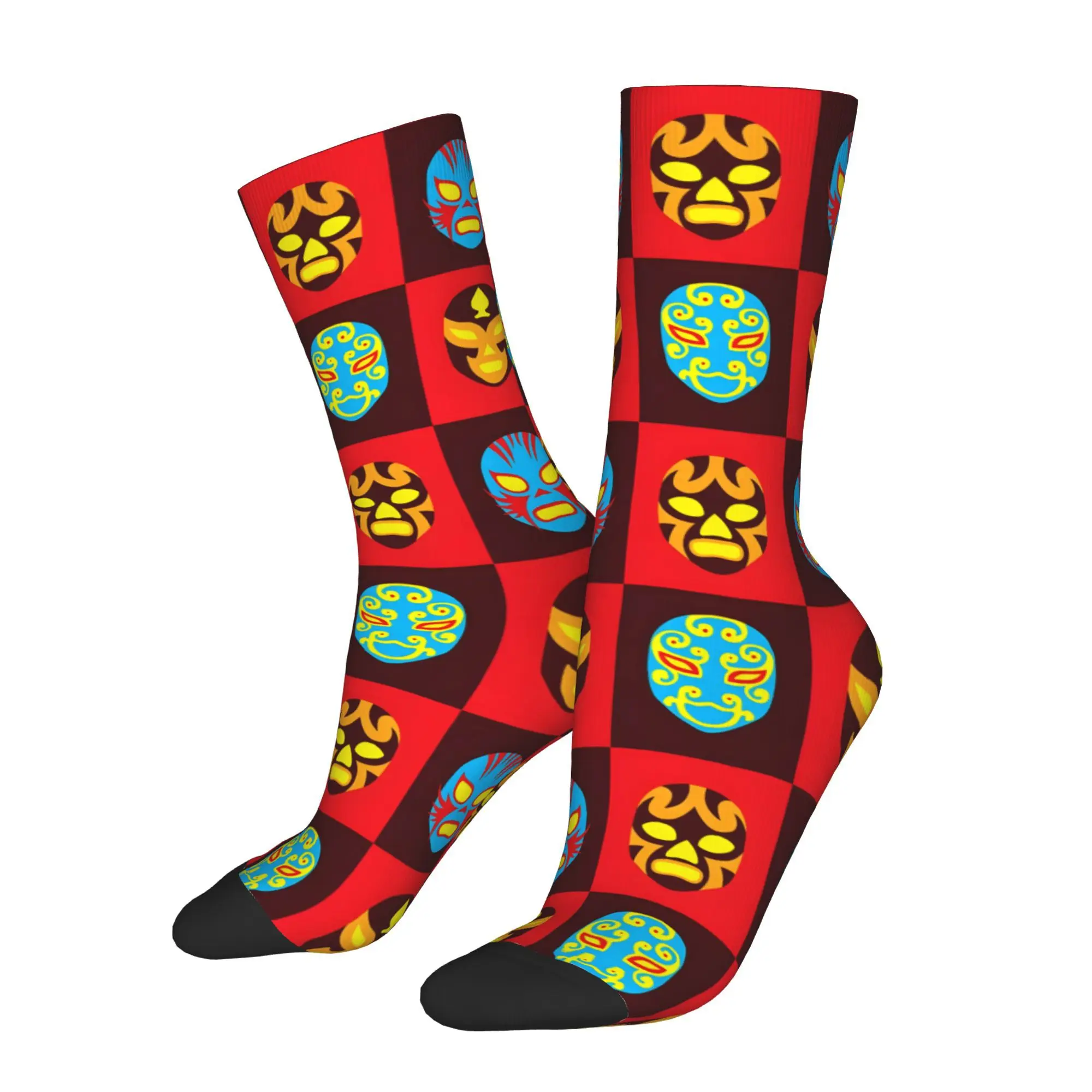 

Mexican Wrestler Masks Unisex Winter Socks Running Happy Socks Street Style Crazy Sock
