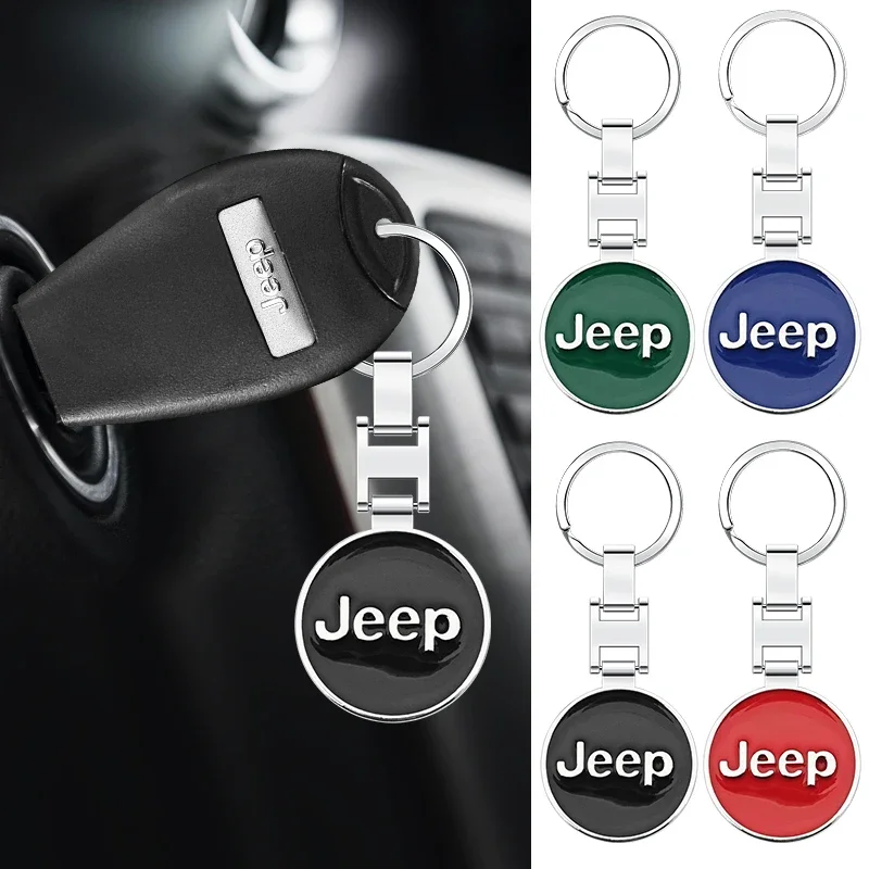 

Double Sided Metal Car Keychain Key Ring Pendant Durable Key Holder For Jeep Wrangler Grand Cherokee Compass Renegade
