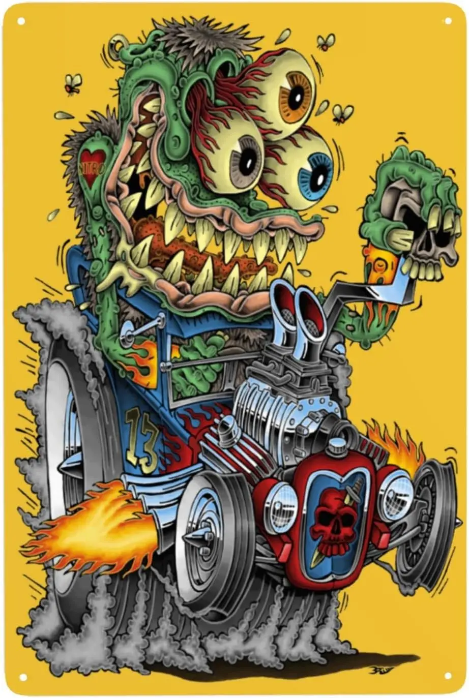 Rat Fink Metal Signs Rusic Tin Poster Cartoon Wall Stickers 