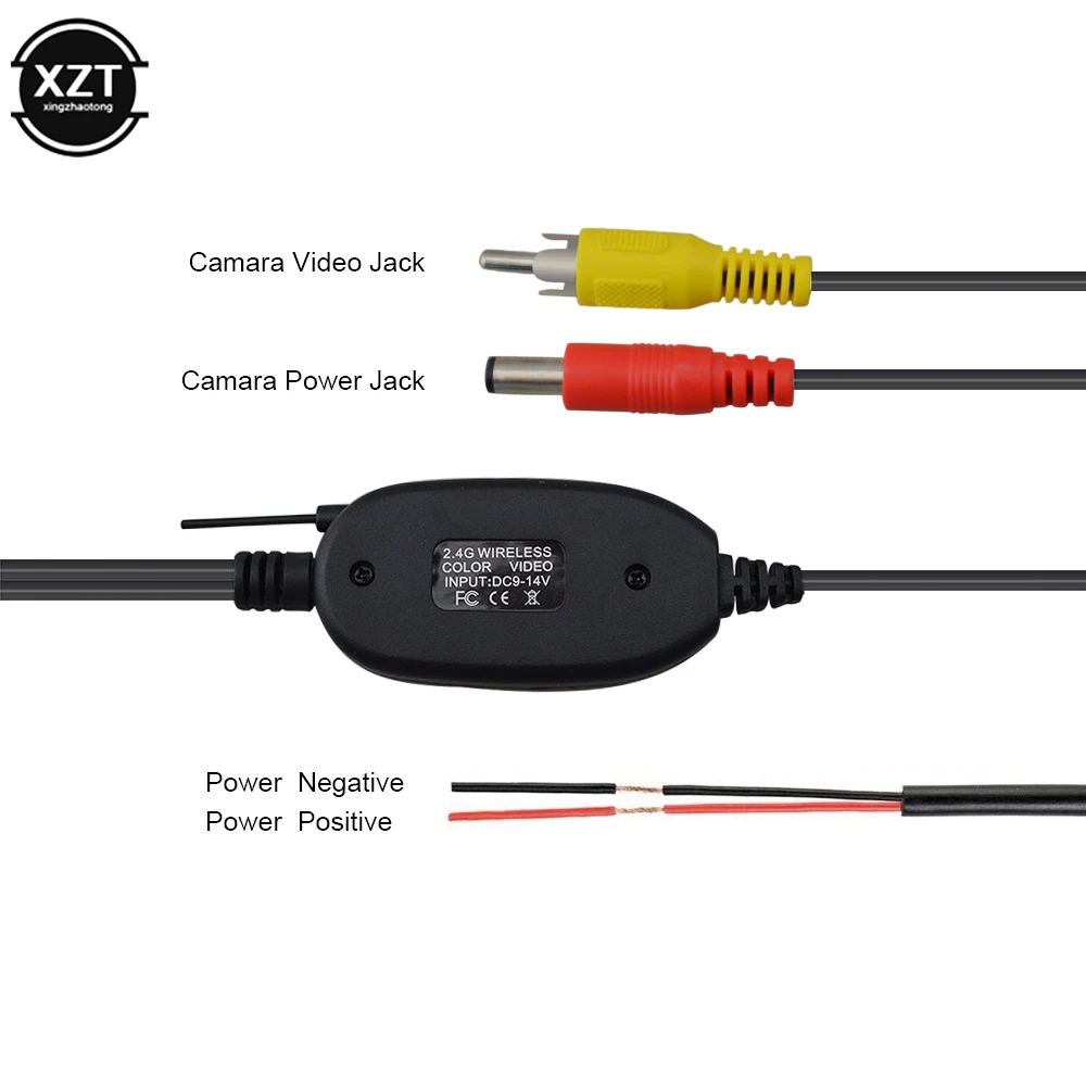 차량용 무선 백미러 카메라, 컬러 비디오 송신기 리시버 키트, 멀티미디어 모니터 백미러 카메라용, 2.4G, 12V