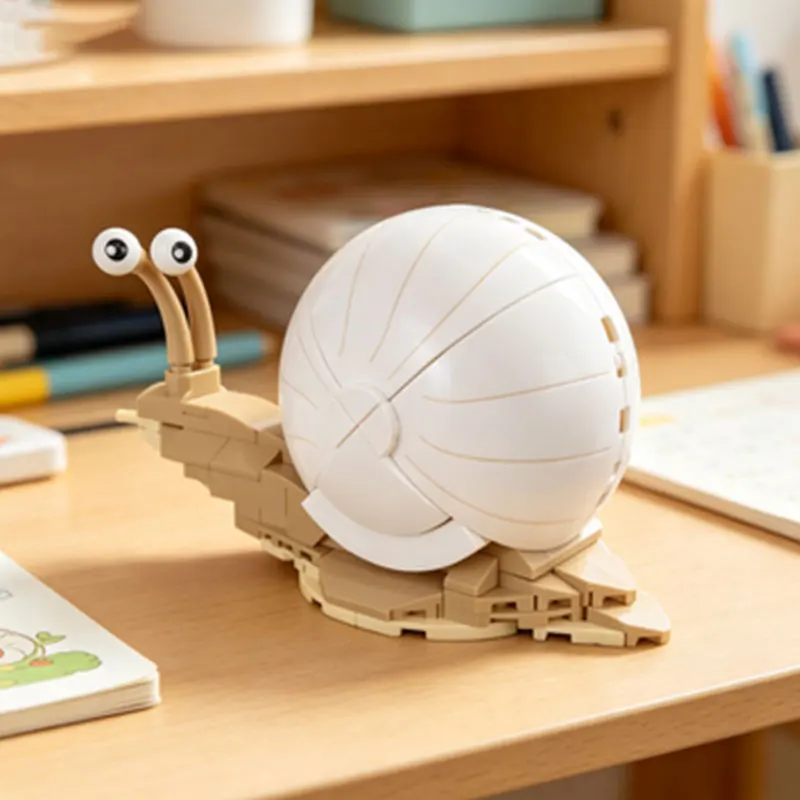 

MOC Creative Snail Model Puzzle Building Blocks, Small Particle Assembled Toy, Desktop Decompression Toy, Gift Ornament (133pcs
