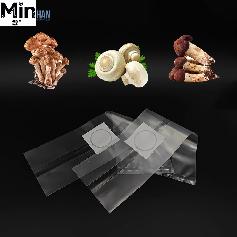 20cm Filter Plastic Mushroom Grow Bag With Port For Autoclave Spawn Cultivation