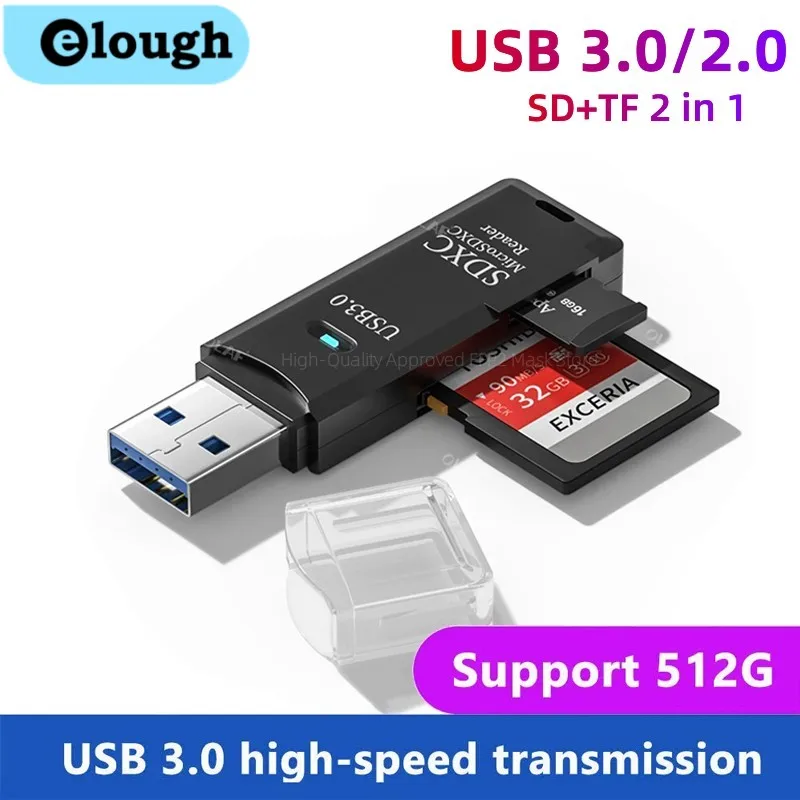 Lettore di schede USB 2 In 1 adattatore per scheda di memoria da Usb a Sd Micro Sd Tf per accessori per Laptop per Pc lettore di schede Multi Smart Cardreader