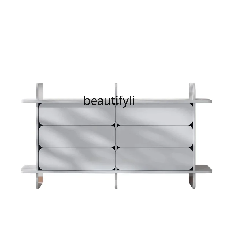 Italian light luxury entrance minimalist six chest cabinet bedroom simple locker bedroom TV cabinet simple luxury