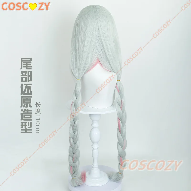 Wuthering Waves Phrolova Cosplay Pruik Lichtgroen Roze Gradiënt Dubbele Vlechten Synthetische Pruiken Voor Vrouwen Meisjes Fractsidus Halloween