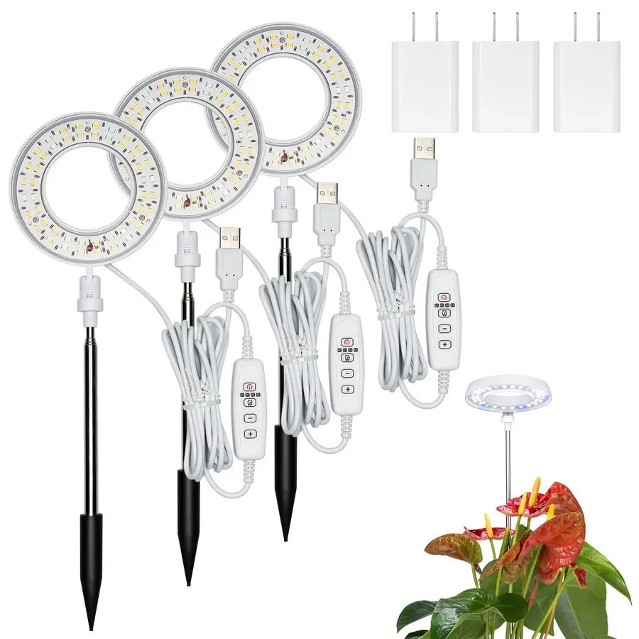 

Светильники для выращивания растений в помещении, полноспектральные фитолампы с 48 светодиодами, 5 уровней регулировки яркости, суперяркие фитолампы Halo с автоматическим управлением.