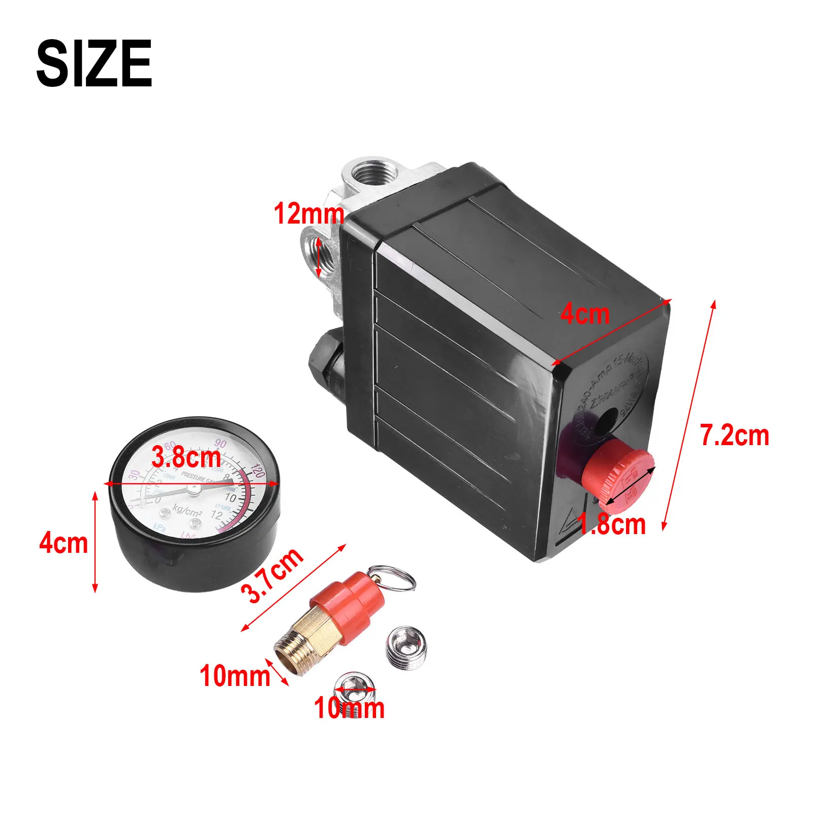 For Factories 175psi Pressure Switch Compressor Regulator Four Port Manifold Manual Compressor Shut Off For Factories