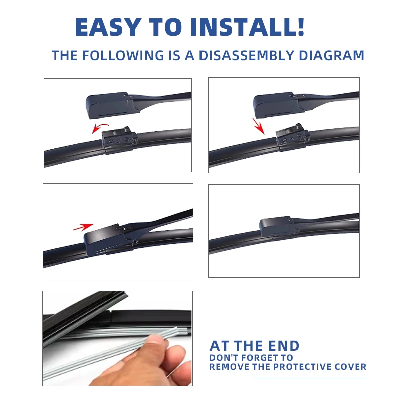 LHD الجبهة الخلفية شفرات الممسحة لمرسيدس بنز EQC 2019-2023 2020 2021 2022 3x الزجاج الأمامي 22 "22" 11" اكسسوارات الرياضة EQC350 400 #5