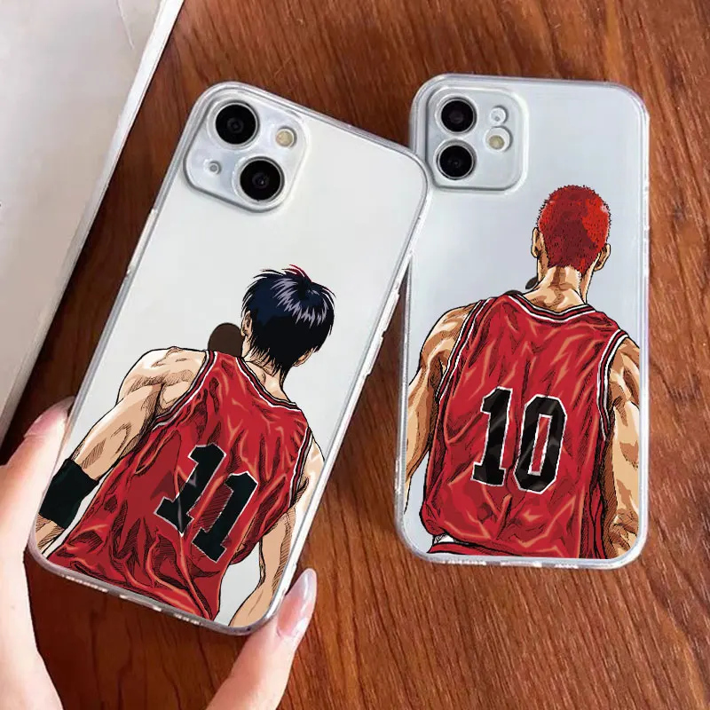 Slam Dunk Cute For iPhone 15 14 13 12 11 Pro Max XS Max X XR 7 8 Plus 6S 5S Shockproof Transparent Phone Case