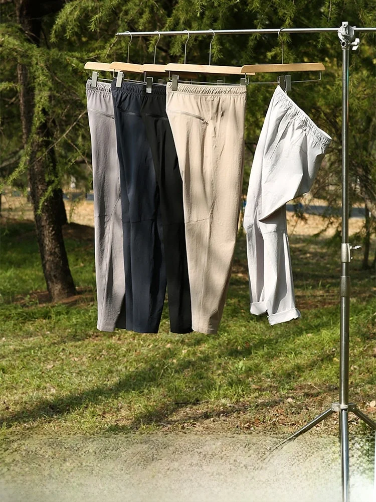 

Tech Qui Dry Fabric Outdoor Men's Casual Pants 3D Tailoring Spring Summer Lightweight Straight Leg Long Trousers