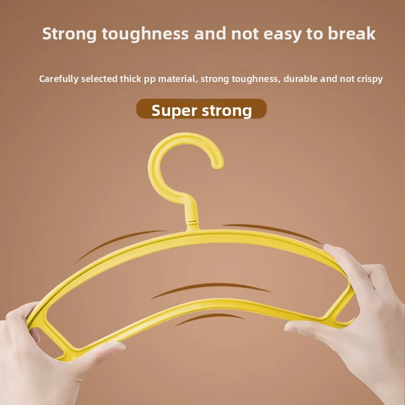 YM شماعات سميكة غير قابلة للانزلاق مع زوايا مكافحة الكتف رف الملابس المنزلية الكتف خالية من البلاستيك معلقة يدعم الملابس #5