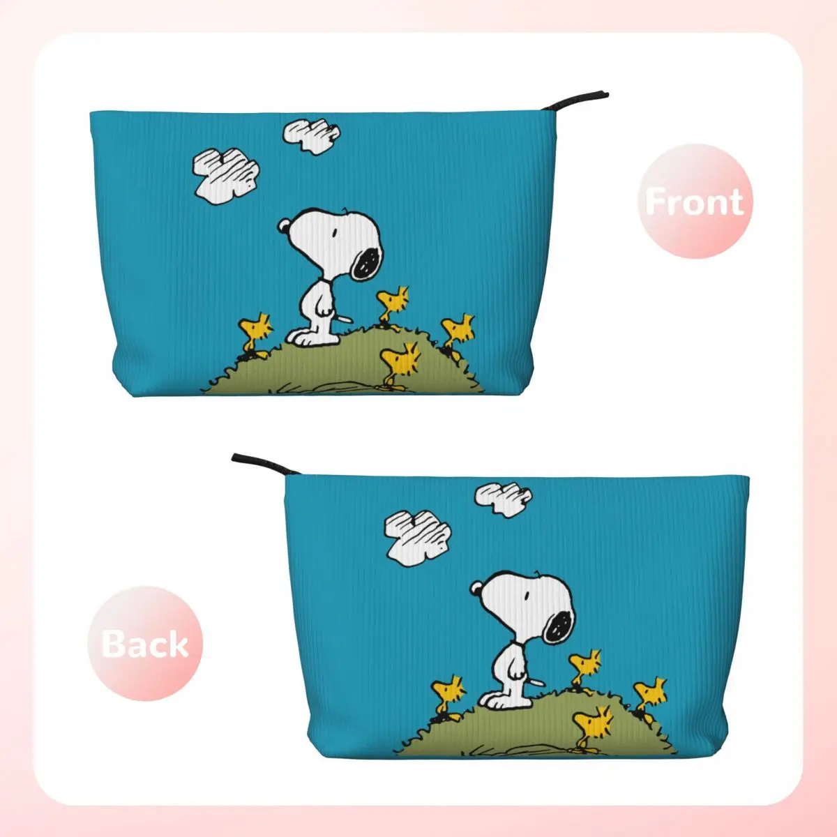 Custom Travel Cute Cartoon Snoopy Toiletry Bag Corduroy Makeup Cosmetic Organizer Women Beauty Storage Dopp Kit Case