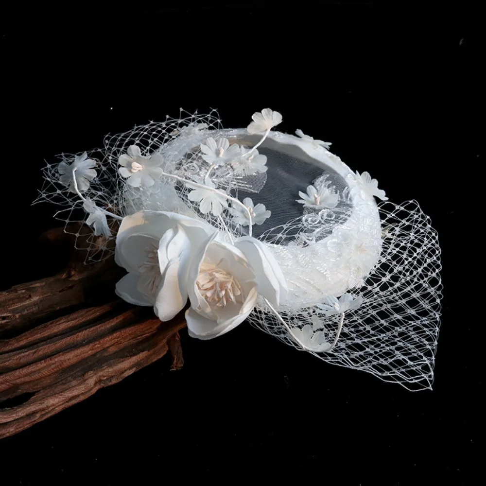 

Французский Ретро Тюль Искусственный Цветок Свадебный Гостевой Убор Невесты Мини-Шляпа Свадебный Аксессуар Празднование Вечеринки