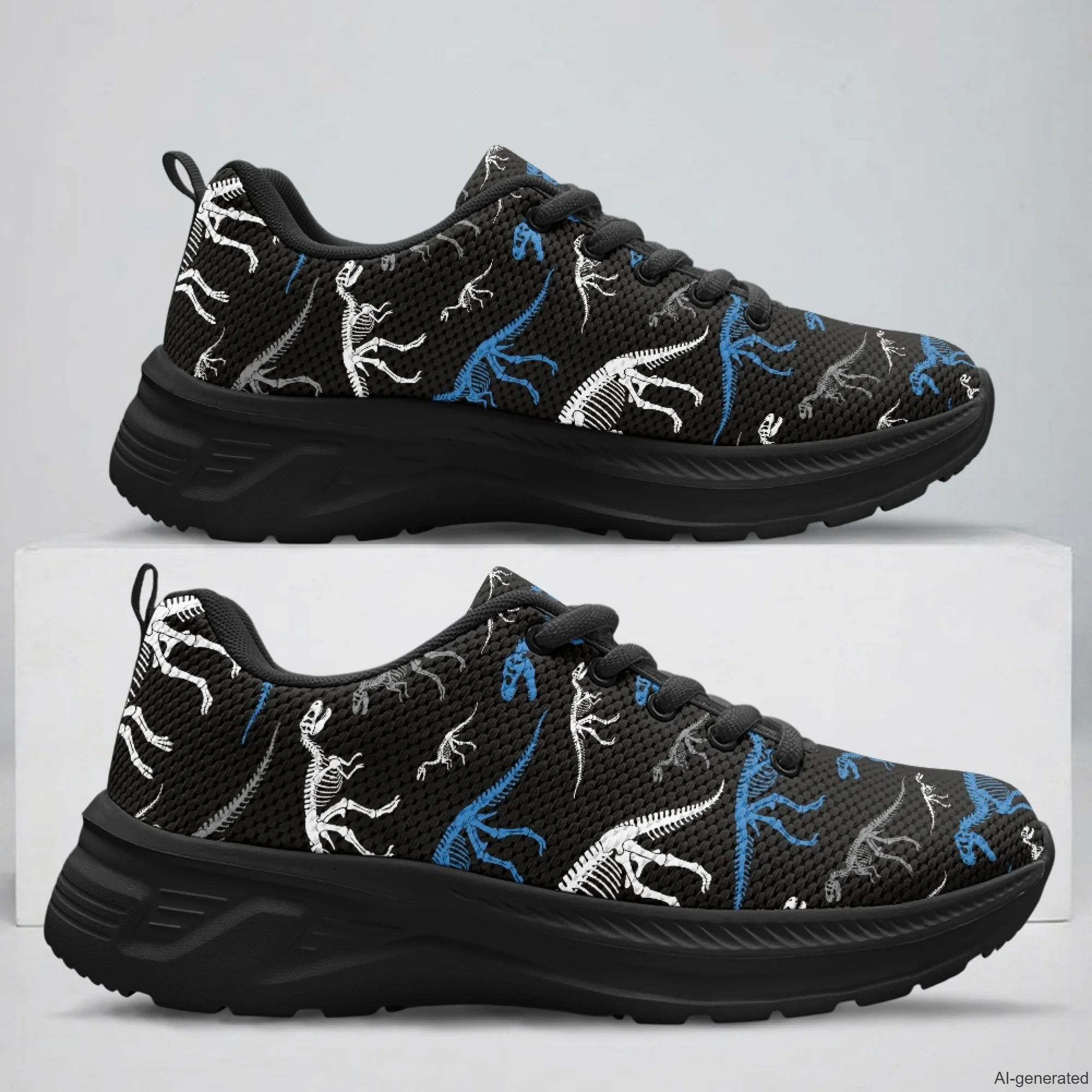 XIXIRIMIDO Running Shoes for Men Breathable Mesh Casual Walking Shoes for Women Dinosaur Print Workout Gym Sneakers 35-48