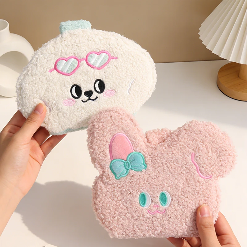 Two-Piece Plush Cartoon Photo Clips Set Embroidered Dog Rabbit Fabric Photo Holders
