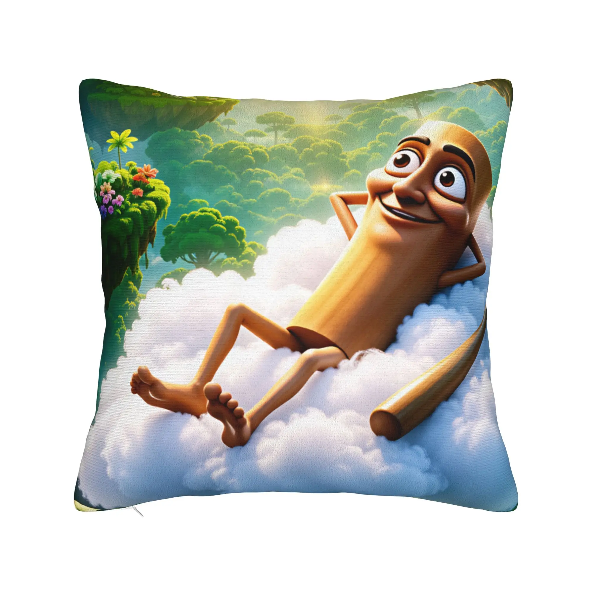 Pillow Case Tung Tung Sahur Rainbow Cloud Heaven Meme Custom  Pillow Cover For Sofa Car Home Decor Kawaii Pillowcases