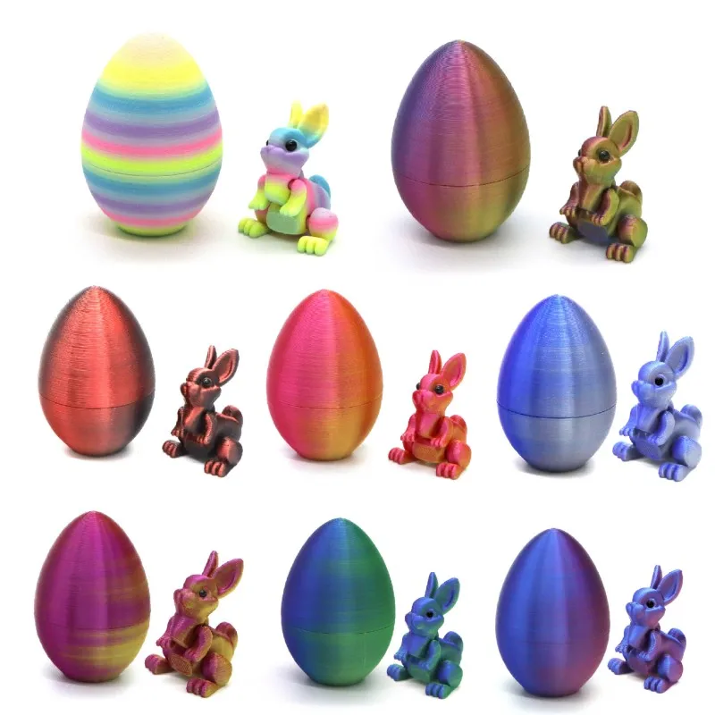 Adorno de Conejito de Pascua Impreso en 3D, Adorno de Conejo y Huevos Adorables, Impresión 3D, Accesorios de Escritorio, Regalo para la Fiesta del Día de Pascua