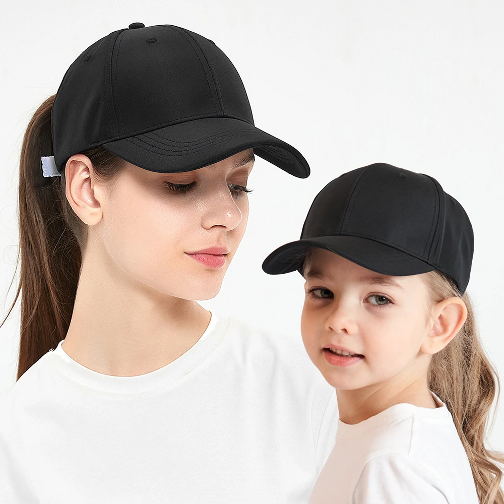 Parent-Child Baseball Cap Fashion High Ponytail Hat Summer Hat Outdoor Sun Protection Peaked Cap Adjustable Quick Drying Sun Hat