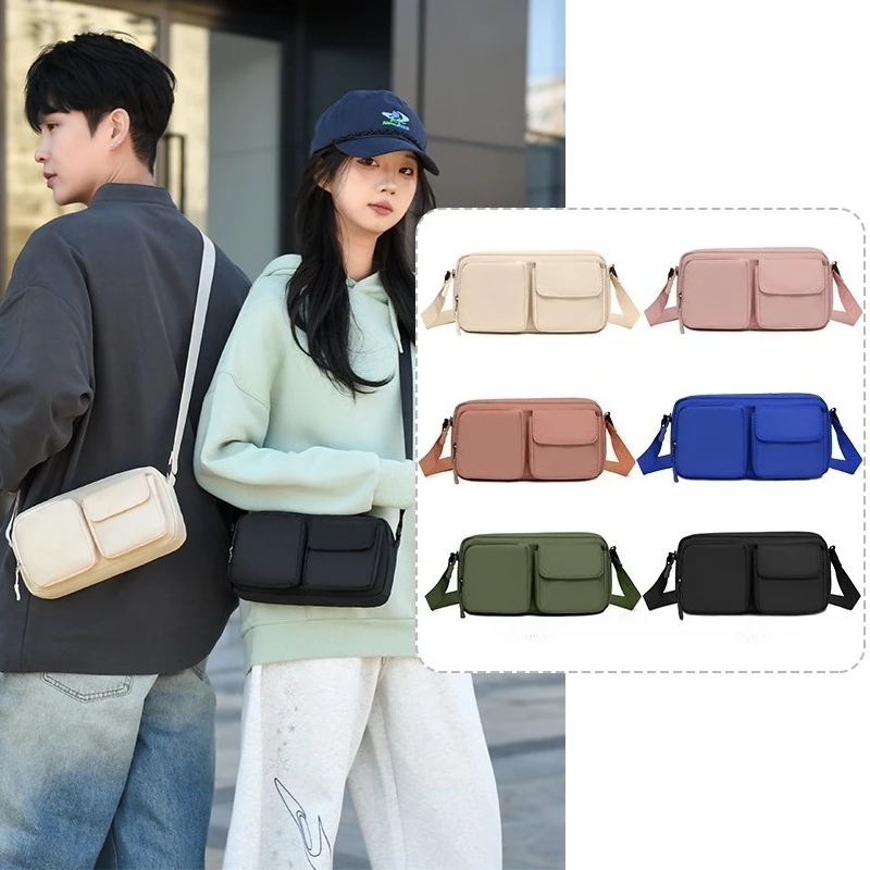 

New Lightweight Men Shoulder Bag Adjustable Strap Hands-Free Crossbody Bag Multi-pocket Unisex Underarm Bag Daily Use