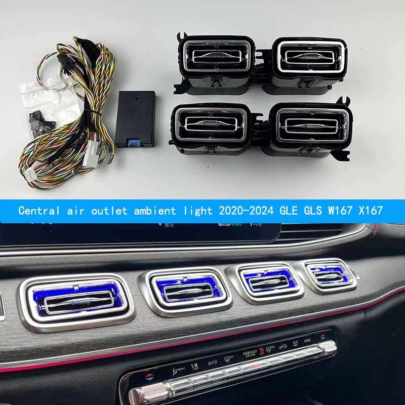 

Car Ambient Light For Mercedes Benz GLE GLS W167 2020-2024 Front Turbo Air Outlet Air Conditioning Vent Accessories