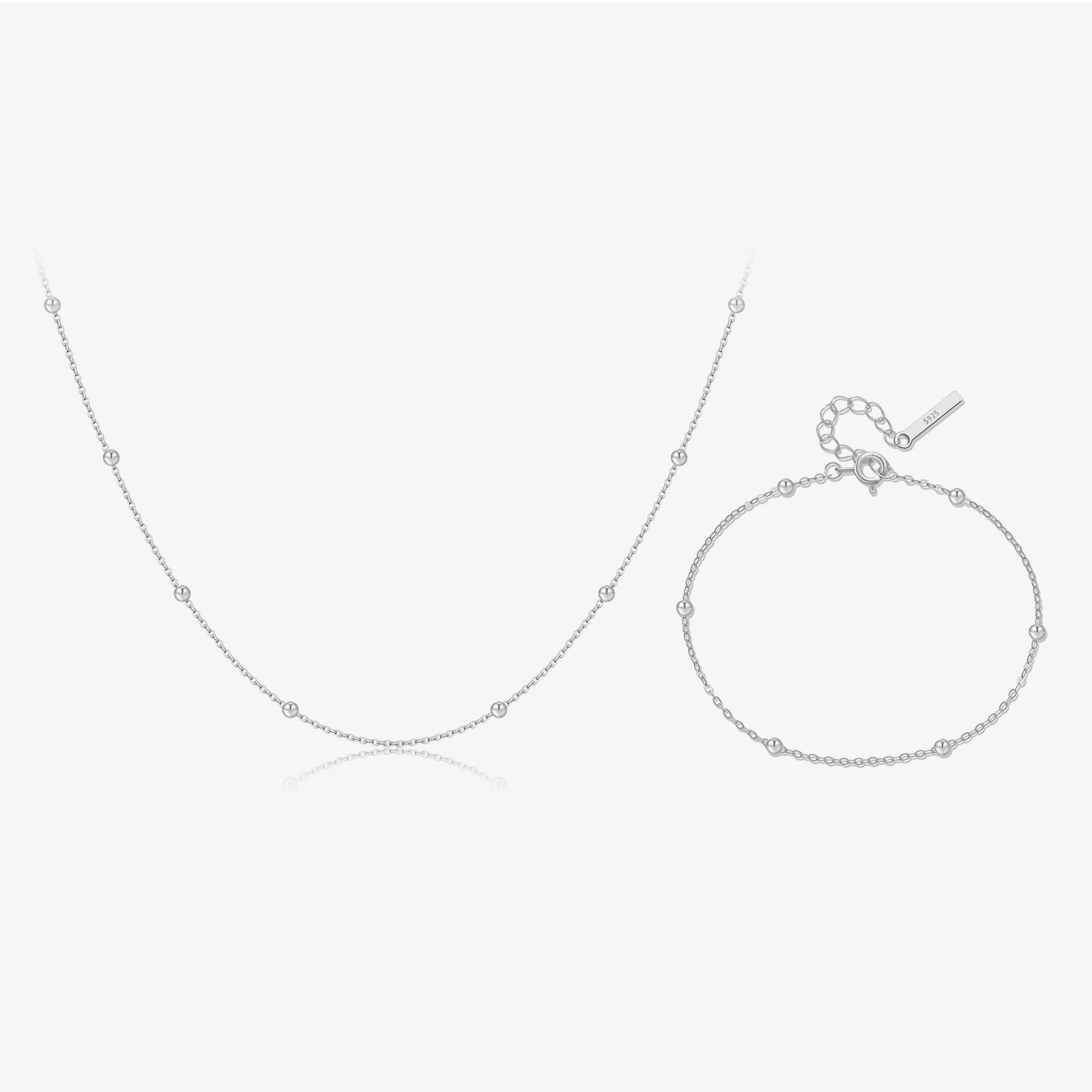 

VEWANT женские бусины из стерлингового серебра 925 пробы, простое длинное ожерелье, браслет-цепочка, комплект ювелирных изделий, 2025 минималистичный повседневный модный прекрасный подарок