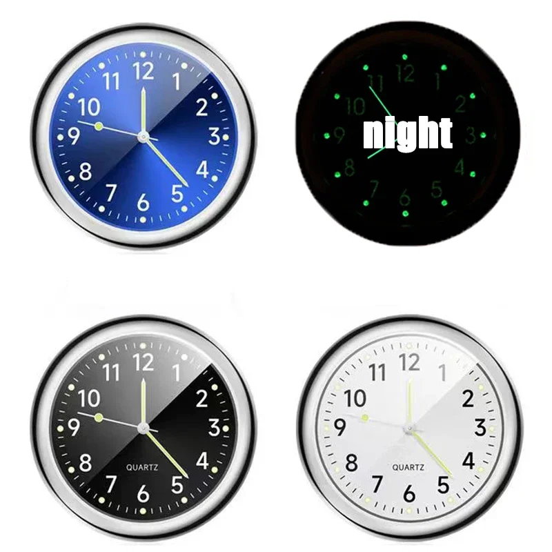 

Mini Luminous Car Clock Automobiles Internal Stick-On Watch Mechanics Quartz Clocks Auto Ornament 40mm Mini Digital Clock