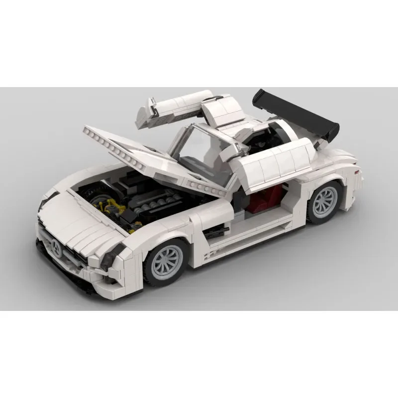 MOC- 181041   Neue weiße Supercar Montage Nähte Baustein Modell 1286 Teile Junge Weihnachten Bausteine Spielzeug Geschenk