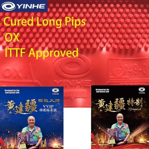 YINHE Pips largos curados tenis de mesa goma buey Huang Jianjiang VVIP Pips medianos goma de Ping Pong aprobado por ITTF para competición