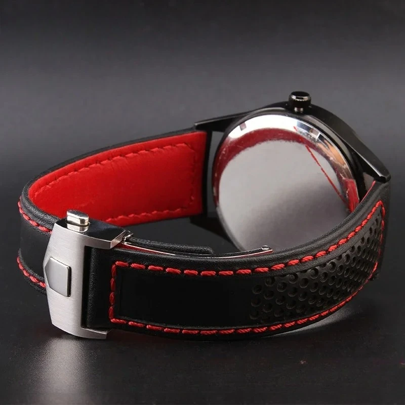 COW Genuine Leather Watch Strap 19mm 20mm 22mm watchband for tag heuer Carrera Monaco F1 watch band Red Men Fold buckle bracelet