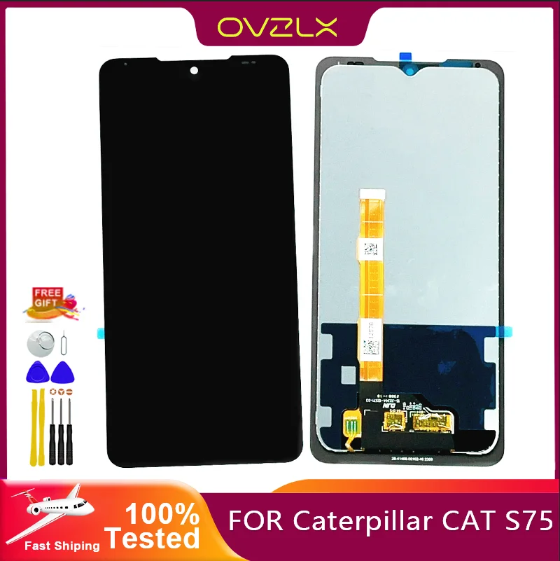 6.58นิ้วใหม่สำหรับหน้าจอสัมผัส S75ของ Caterpillar CAT + อะไหล่ประกอบจอแสดงผล LCD สำหรับ LCD S75แมว