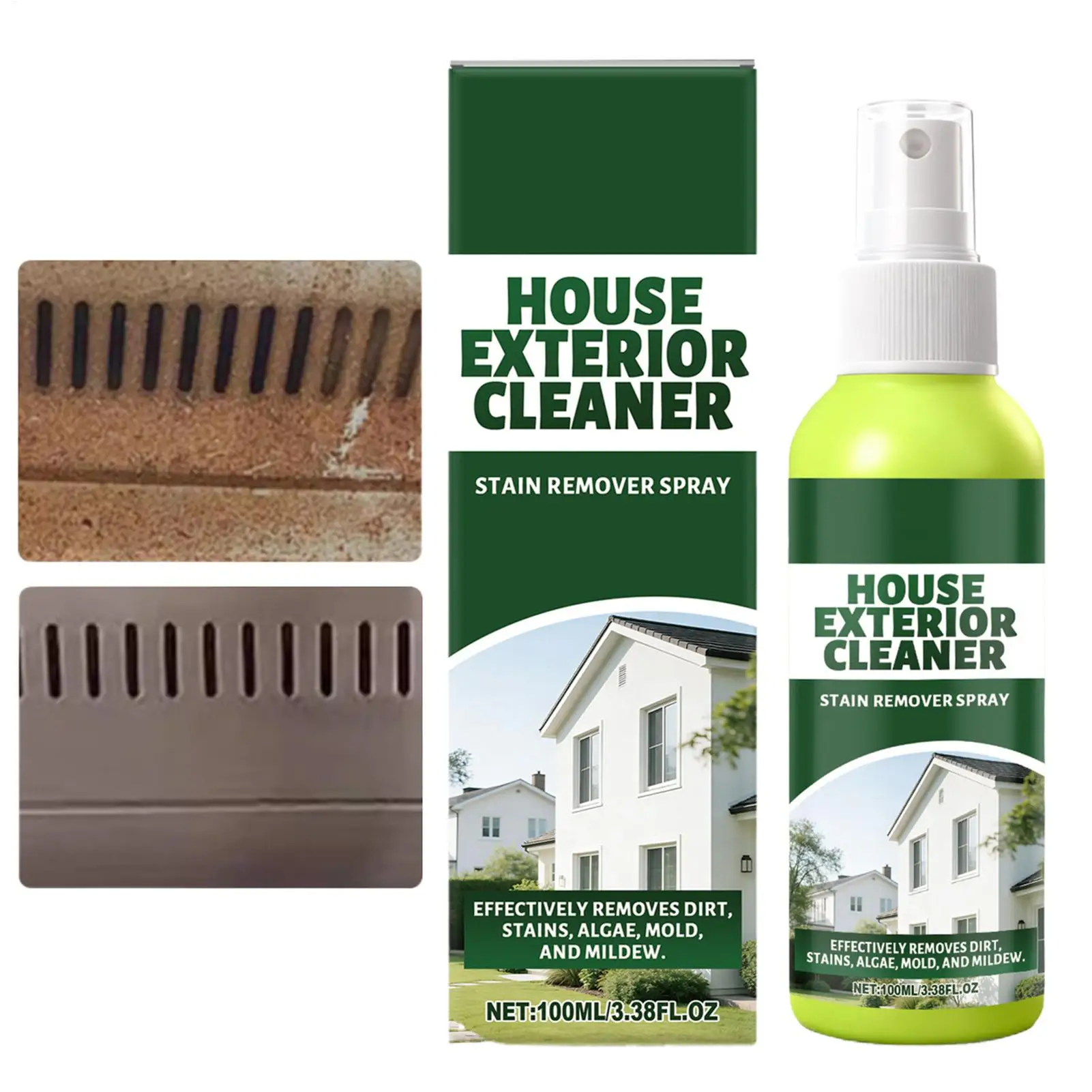 Outdoor Cleaner 100ml House Exterior Cleaning Spray BBQ Grill Cleaner For Outdoor Fence Brick Tent Grill Oil Stains Mud