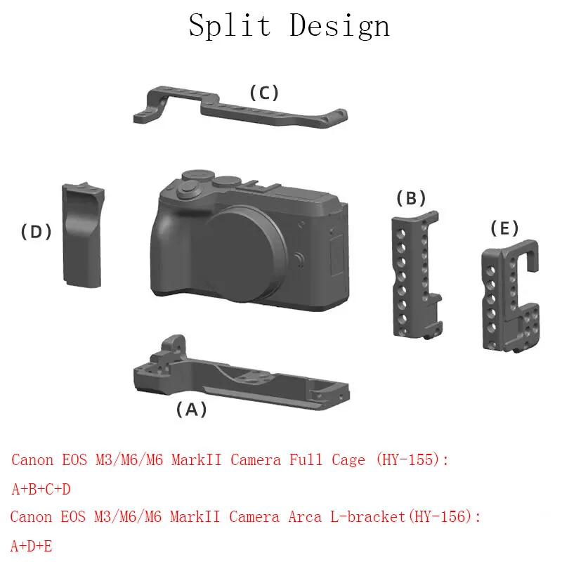 PyroGraphy Camera Full Cage Arca L-bracket with Hand Grip 1/4\