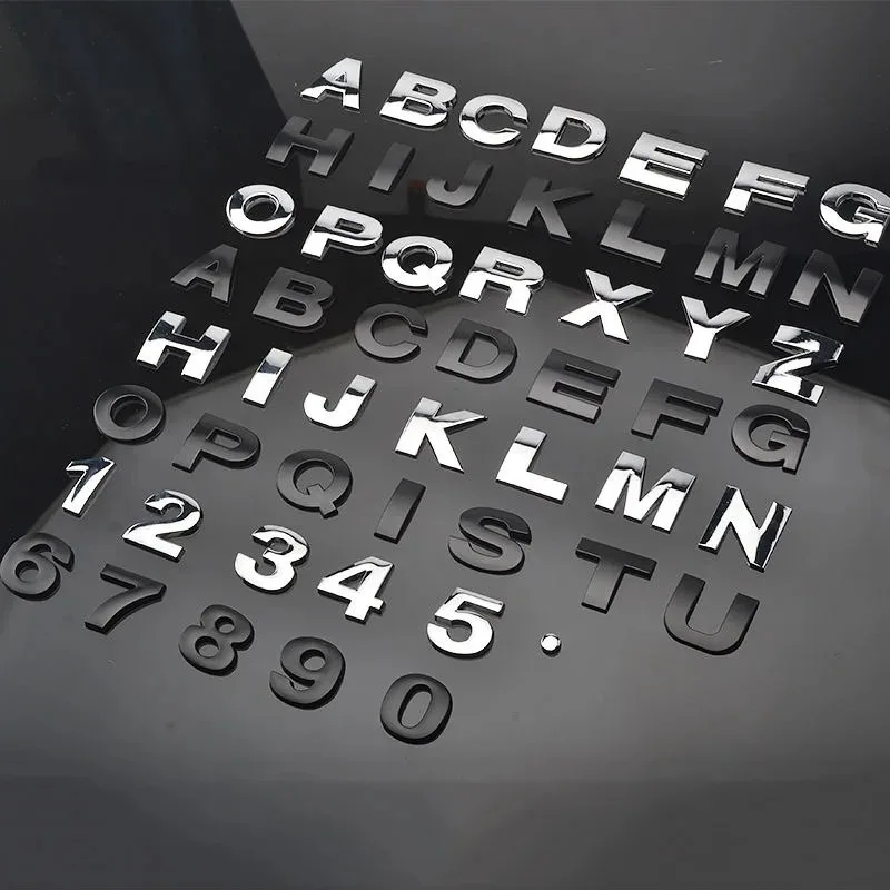 3D metalowe litery DIY stylizacja alfabet z naklejkami i numerami etykietowanymi naklejki na samochód tylny bagażnik Logo cyfrowe plakietki akcesoria