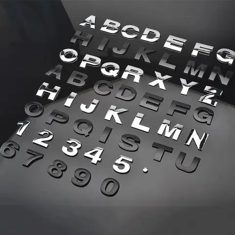 3D Metal DIY Styling Letters Word Alphabet Emblem Decals Numbers Labeling Car Sticker Rear Trunk Logo Digital Badge Accessories 10 best sales lada logo - №3