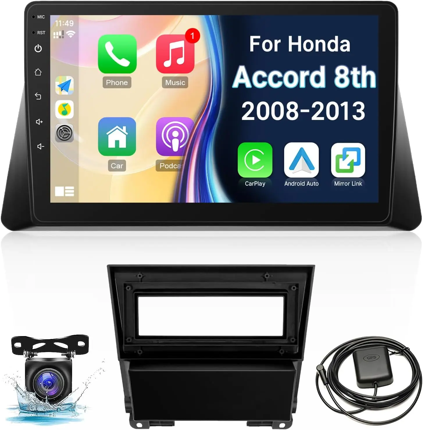 

10Inch Car Stereo Radio Car-play GPS Navigation Compatible for Accord 8th 2008-2013 Android 13