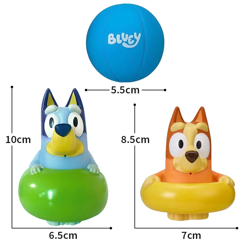 Bluey Bingo Cute Bath Toys Set Anime Dog PVC Model Dolls Water Sprayer Children\'s Bathtubs And Water Play Toys Children Gifts