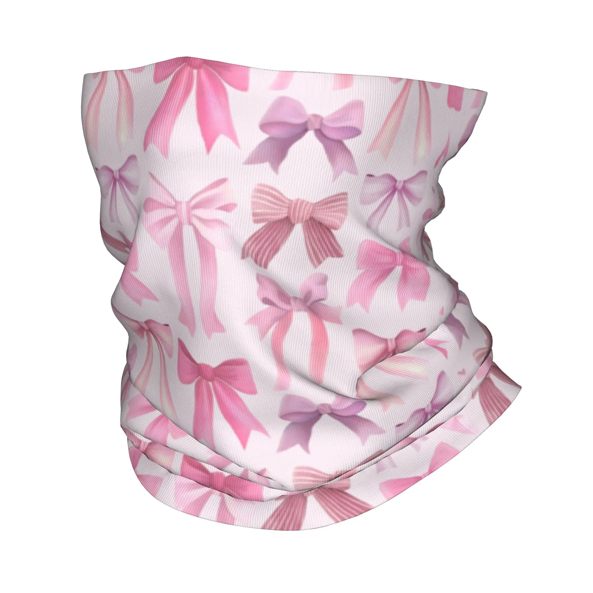 Preppy Coquette Bows Bandana Neck Gaiter Printed Wrap Scarf Multifunction Headwear Hiking Fishing For Men Women Adult