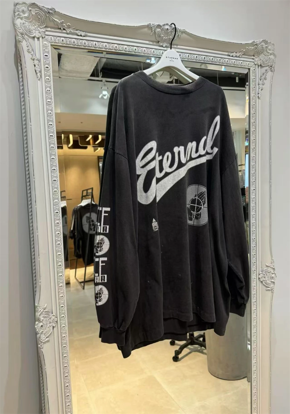 Washed Black SAINT TEE Long Sleeve T Shirt Men Women Best Quality 25fw Tee Tops T-Shirt