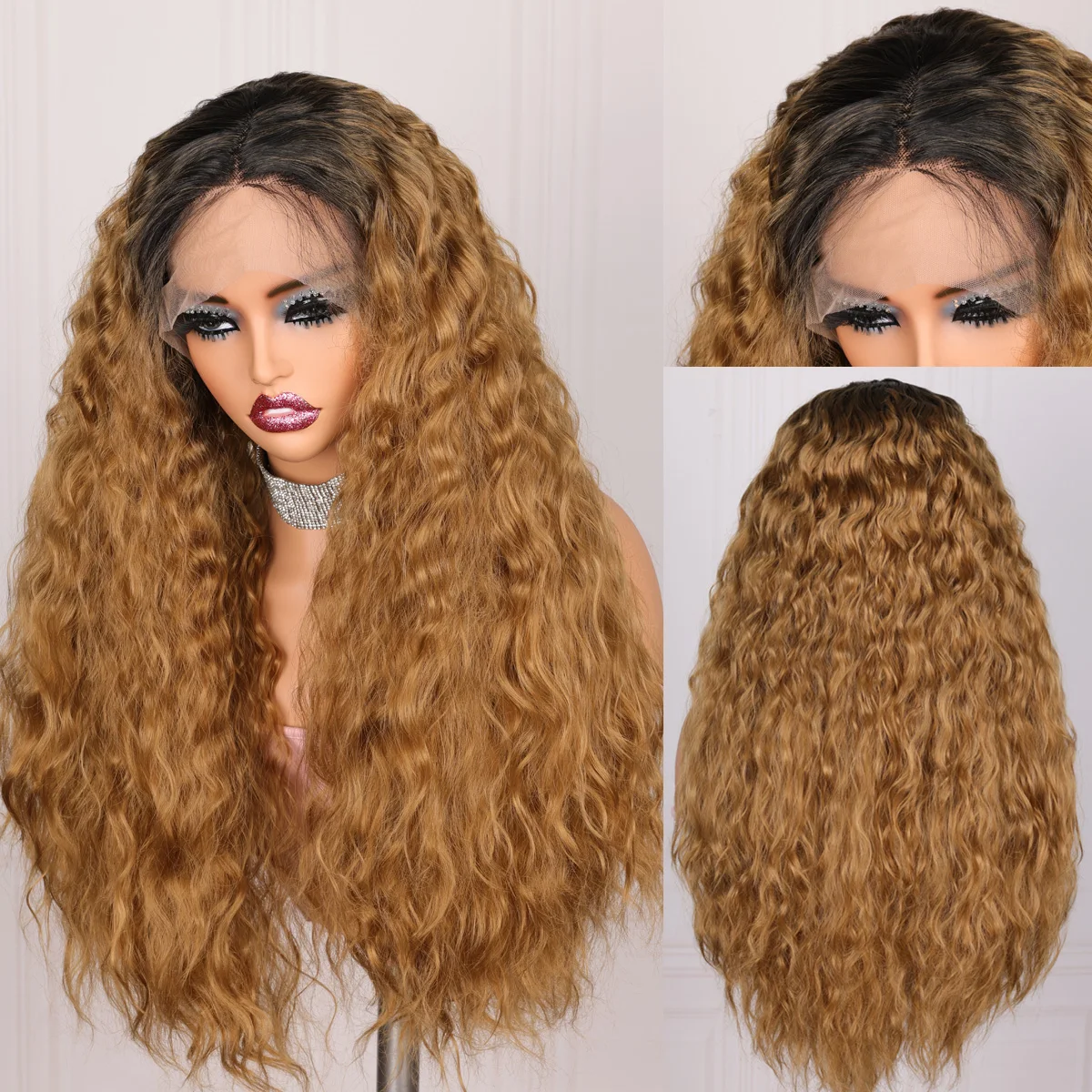 soft-26inch-ombre-blond-kinky-curly-180density-long-glueless-deep-lace-front-wig-for-women-with-baby-hair-preplucked-daily